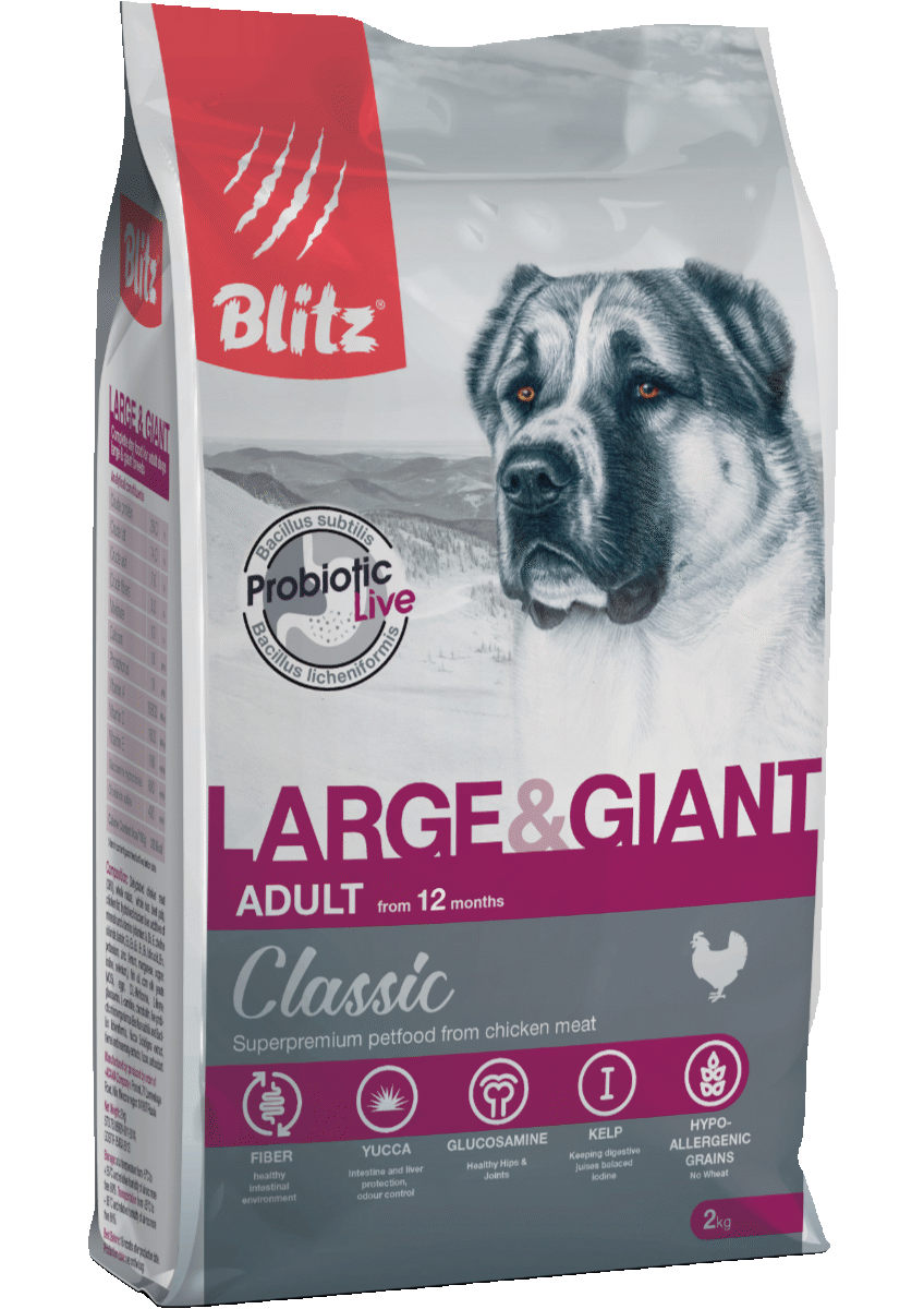 Blitz Classic сухой корм для взрослых собак крупных и гигантских пород