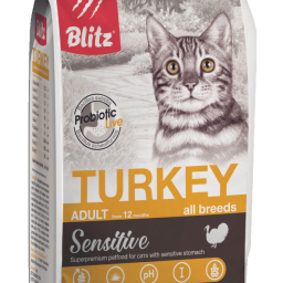Blitz Sensitive «Индейка» сухой корм для взрослых кошек