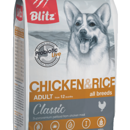 Blitz Classic с курицей и рисом сухой корм для собак всех пород