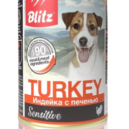 Blitz Sensitive «Индейка с печенью» консервированный корм для собак всех пород и возрастов