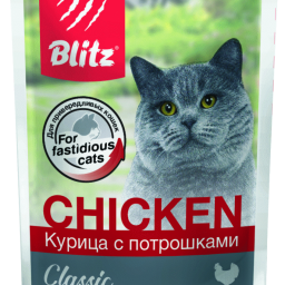 Blitz Classic «Курица с потрошками» — нежные кусочки в соусе влажный корм для взрослых кошек Blitz Classic «Курица с потрошками» — нежные кусочки в соусе влажный корм для взрослых кошек