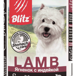 Blitz Sensitive «Ягнёнок с индейкой» консервированный корм для собак всех пород и возрастов Blitz Sensitive «Ягнёнок с индейкой» консервированный корм для собак всех пород и возрастов