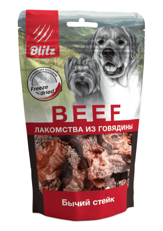 BLITZ сублимированное лакомство для собак "БЫЧИЙ СТЕЙК"