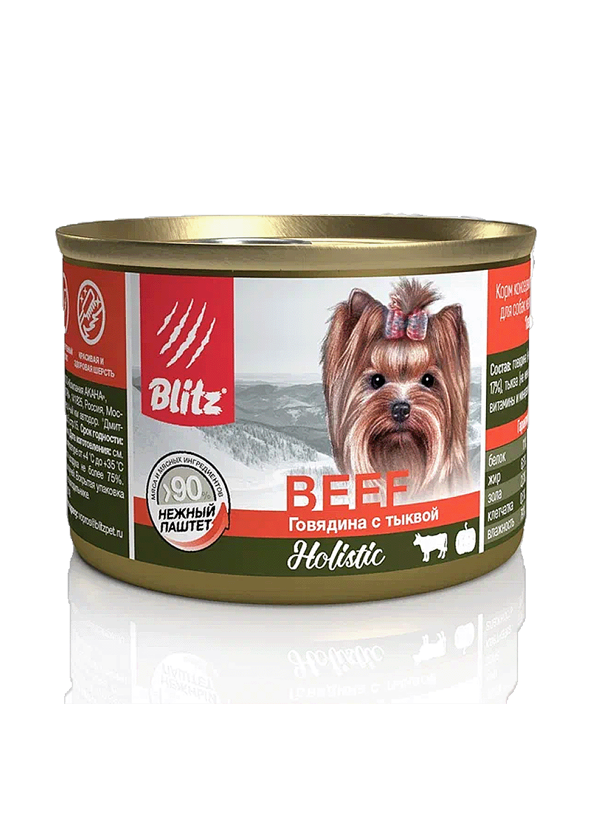 Blitz Holistic «Говядина с тыквой» консервированный корм для собак мелких пород всех возрастов