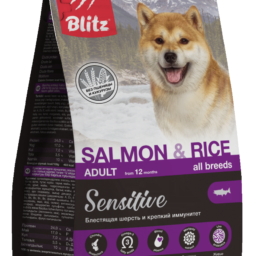 Blitz Sensitive Salmon & Rice сухой корм для взрослых собак всех пород