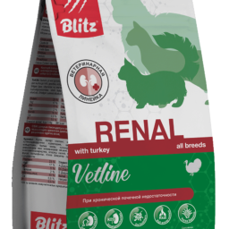 Blitz Vetline Renal Cat сухой полнорационный диетический корм для кошек при хронической почечной недостаточности