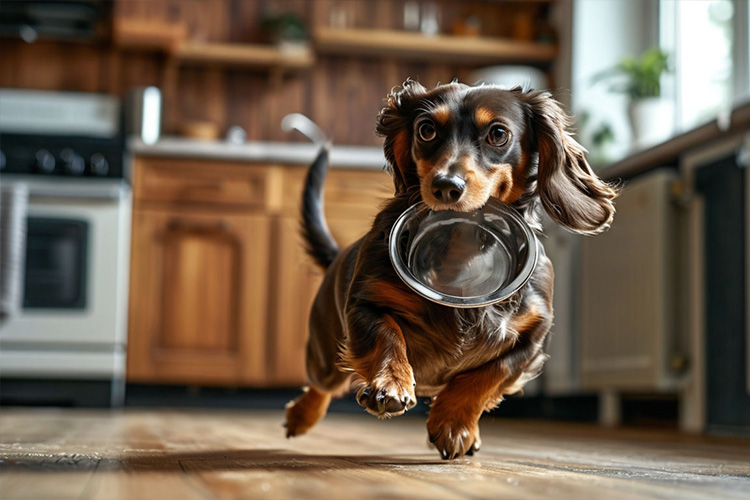 Почему собака таскает миску?